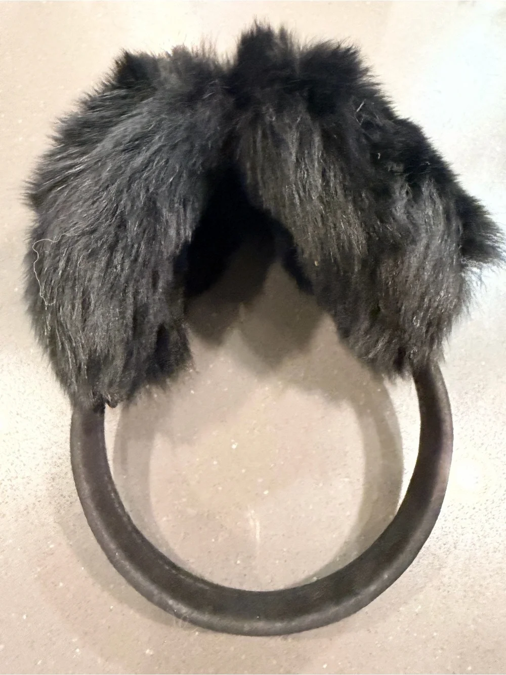 Owen Barry Handcrafted in Great Britain Black Fur Headband Earmuffs